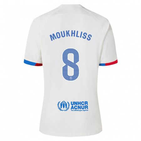 Kandiny Niño Camiseta Moha Moukhliss #8 Blanco 2ª Equipación 2023/24 La Camisa Chile