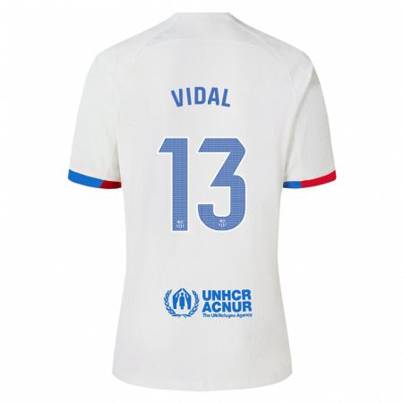Kandiny Niño Camiseta Marc Vidal #13 Blanco 2ª Equipación 2023/24 La Camisa Chile