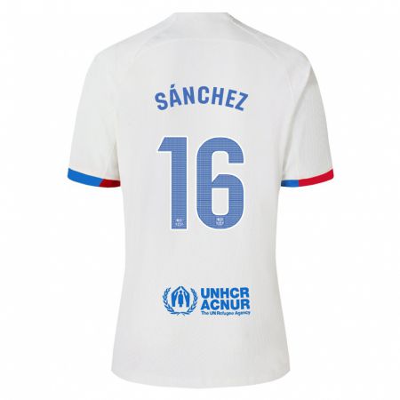 Kandiny Niño Camiseta Edu Sánchez #16 Blanco 2ª Equipación 2023/24 La Camisa Chile