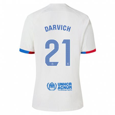 Kandiny Niño Camiseta Noah Darvich #21 Blanco 2ª Equipación 2023/24 La Camisa Chile