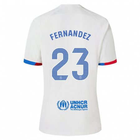Kandiny Niño Camiseta Pelayo Fernández #23 Blanco 2ª Equipación 2023/24 La Camisa Chile