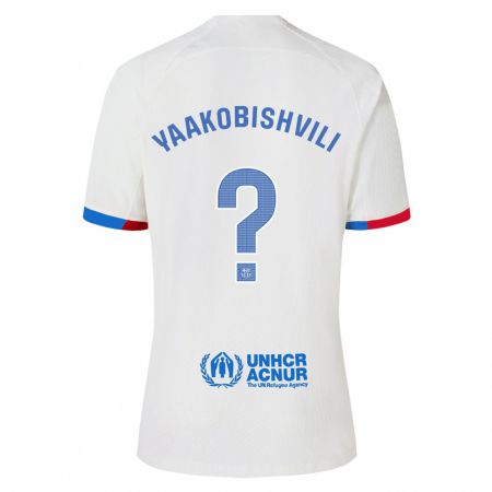 Kandiny Niño Camiseta Áron Yaakobishvili #0 Blanco 2ª Equipación 2023/24 La Camisa Chile