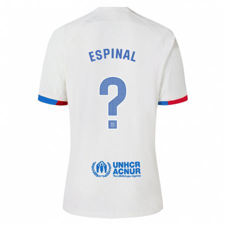 Kandiny Niño Camiseta Jorge Espinal #0 Blanco 2ª Equipación 2023/24 La Camisa Chile