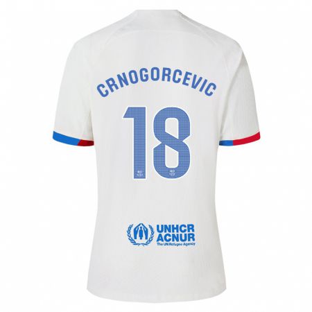 Kandiny Niño Camiseta Ana-Maria Crnogorcevic #18 Blanco 2ª Equipación 2023/24 La Camisa Chile