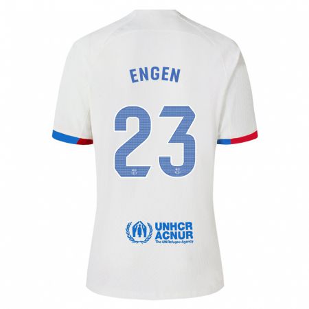 Kandiny Niño Camiseta Ingrid Engen #23 Blanco 2ª Equipación 2023/24 La Camisa Chile