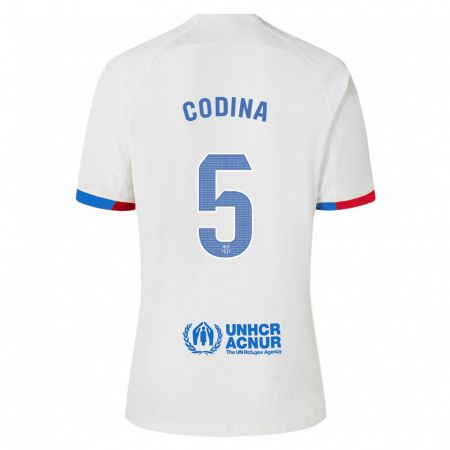 Kandiny Niño Camiseta Laia Codina #5 Blanco 2ª Equipación 2023/24 La Camisa Chile