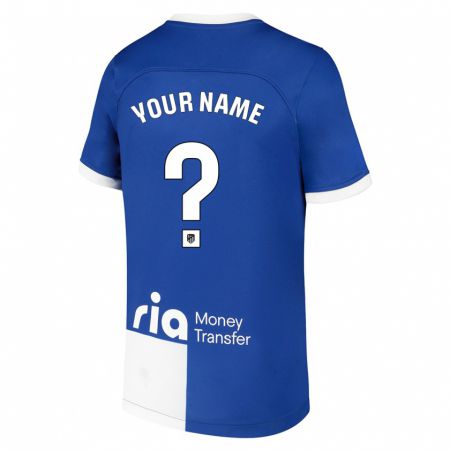 Kandiny Niño Camiseta Su Nombre #0 Azul Blanco 2ª Equipación 2023/24 La Camisa Chile