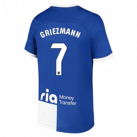 Kandiny Niño Camiseta Antoine Griezmann #7 Azul Blanco 2ª Equipación 2023/24 La Camisa Chile