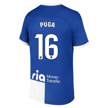 Kandiny Niño Camiseta Carlos Puga #16 Azul Blanco 2ª Equipación 2023/24 La Camisa Chile