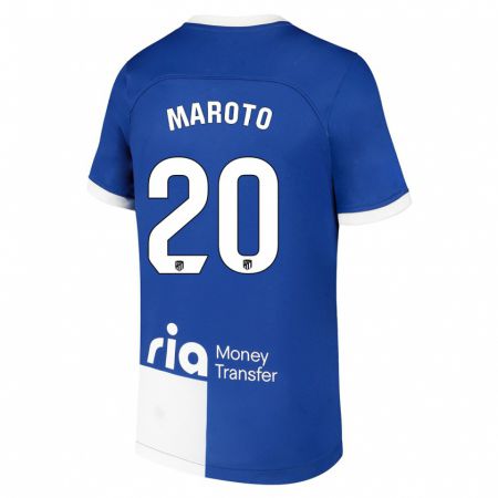 Kandiny Niño Camiseta Mario Maroto #20 Azul Blanco 2ª Equipación 2023/24 La Camisa Chile