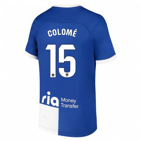 Kandiny Niño Camiseta Jan Colomé #15 Azul Blanco 2ª Equipación 2023/24 La Camisa Chile
