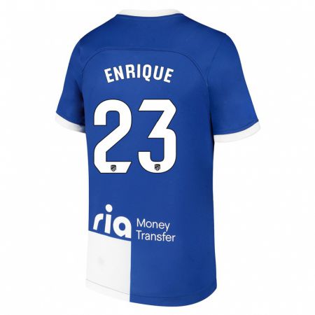 Kandiny Niño Camiseta Gustavo Enrique #23 Azul Blanco 2ª Equipación 2023/24 La Camisa Chile