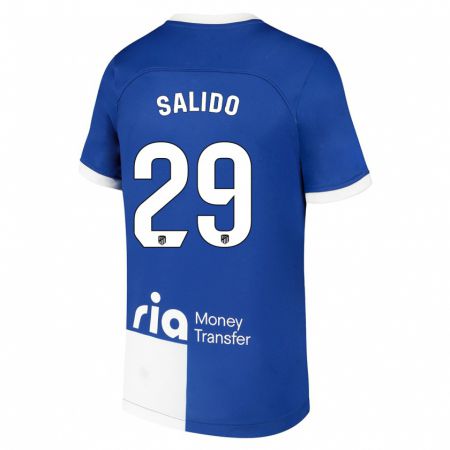 Kandiny Niño Camiseta Alberto Salido #29 Azul Blanco 2ª Equipación 2023/24 La Camisa Chile