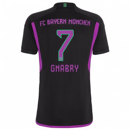 Kandiny Niño Camiseta Serge Gnabry #7 Negro 2ª Equipación 2023/24 La Camisa Chile