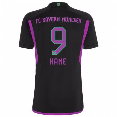 Kandiny Niño Camiseta Harry Kane #9 Negro 2ª Equipación 2023/24 La Camisa Chile