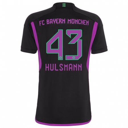 Kandiny Niño Camiseta Tom Hülsmann #43 Negro 2ª Equipación 2023/24 La Camisa Chile