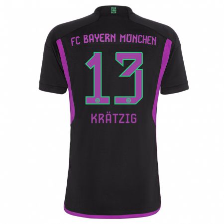 Kandiny Niño Camiseta Frans Krätzig #13 Negro 2ª Equipación 2023/24 La Camisa Chile