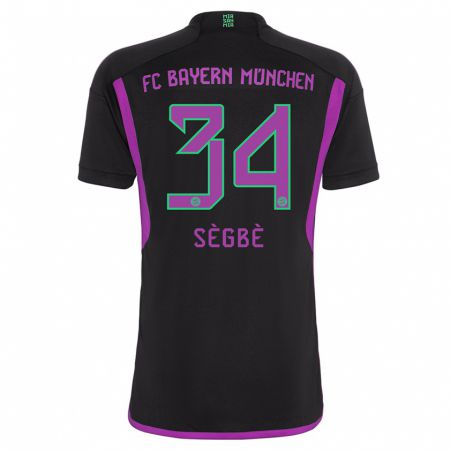 Kandiny Niño Camiseta Désiré Sègbè #34 Negro 2ª Equipación 2023/24 La Camisa Chile