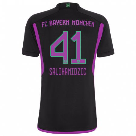 Kandiny Niño Camiseta Nick Salihamidzic #41 Negro 2ª Equipación 2023/24 La Camisa Chile
