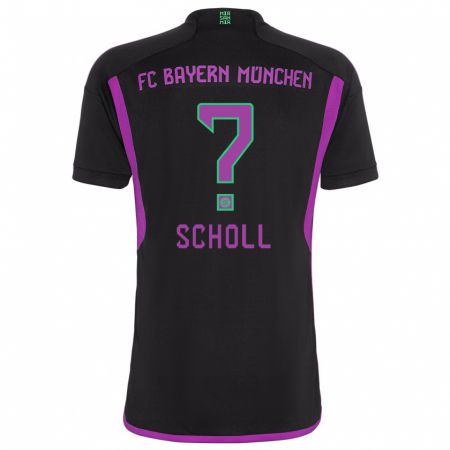 Kandiny Niño Camiseta Paul Scholl #0 Negro 2ª Equipación 2023/24 La Camisa Chile