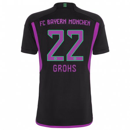 Kandiny Niño Camiseta Maria Luisa Grohs #22 Negro 2ª Equipación 2023/24 La Camisa Chile