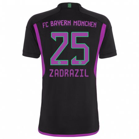 Kandiny Niño Camiseta Sarah Zadrazil #25 Negro 2ª Equipación 2023/24 La Camisa Chile