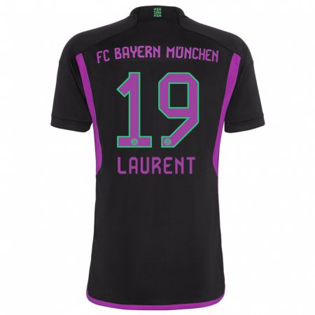 Kandiny Niño Camiseta Emelyne Laurent #19 Negro 2ª Equipación 2023/24 La Camisa Chile