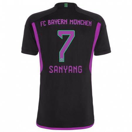 Kandiny Niño Camiseta Mamin Sanyang #7 Negro 2ª Equipación 2023/24 La Camisa Chile