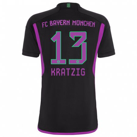 Kandiny Niño Camiseta Frans Kratzig #13 Negro 2ª Equipación 2023/24 La Camisa Chile