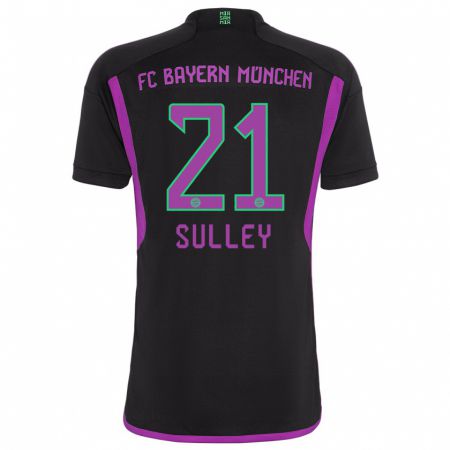 Kandiny Niño Camiseta Williams Baffour Sulley #21 Negro 2ª Equipación 2023/24 La Camisa Chile