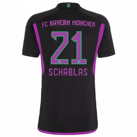 Kandiny Niño Camiseta Matteo Schablas #21 Negro 2ª Equipación 2023/24 La Camisa Chile