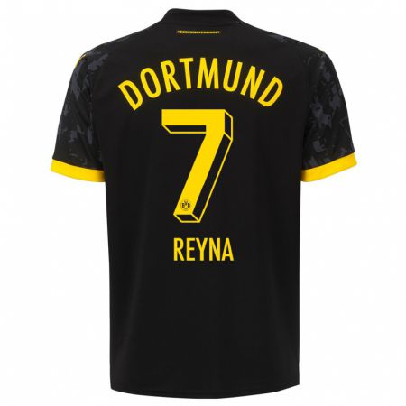 Kandiny Niño Camiseta Giovanni Reyna #7 Negro 2ª Equipación 2023/24 La Camisa Chile