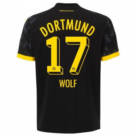 Kandiny Niño Camiseta Marius Wolf #17 Negro 2ª Equipación 2023/24 La Camisa Chile