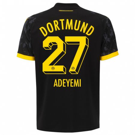 Kandiny Niño Camiseta Karim Adeyemi #27 Negro 2ª Equipación 2023/24 La Camisa Chile