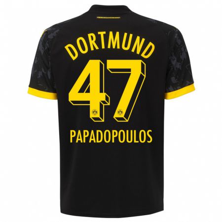 Kandiny Niño Camiseta Antonios Papadopoulos #47 Negro 2ª Equipación 2023/24 La Camisa Chile