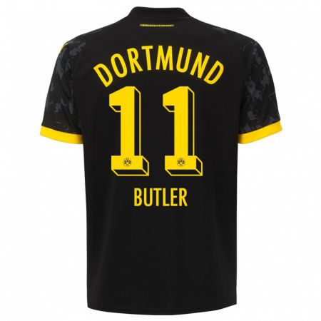 Kandiny Niño Camiseta Justin Butler #11 Negro 2ª Equipación 2023/24 La Camisa Chile