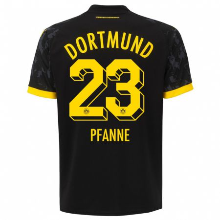Kandiny Niño Camiseta Franz Pfanne #23 Negro 2ª Equipación 2023/24 La Camisa Chile