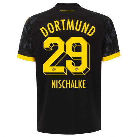 Kandiny Niño Camiseta Jermain Nischalke #29 Negro 2ª Equipación 2023/24 La Camisa Chile