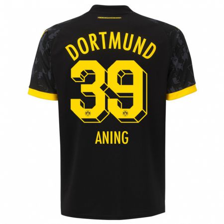 Kandiny Niño Camiseta Prince Aning #39 Negro 2ª Equipación 2023/24 La Camisa Chile