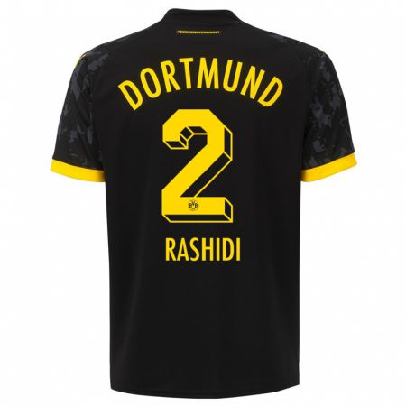 Kandiny Niño Camiseta William Rashidi #2 Negro 2ª Equipación 2023/24 La Camisa Chile