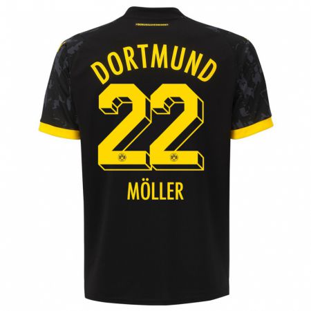 Kandiny Niño Camiseta Paul Möller #22 Negro 2ª Equipación 2023/24 La Camisa Chile