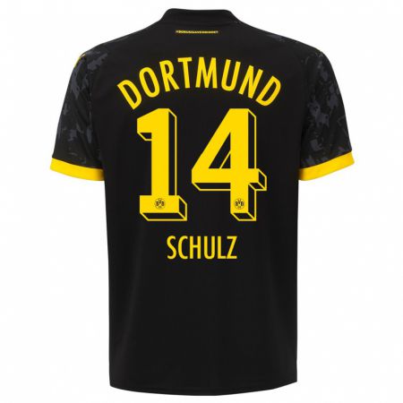 Kandiny Niño Camiseta Nico Schulz #14 Negro 2ª Equipación 2023/24 La Camisa Chile