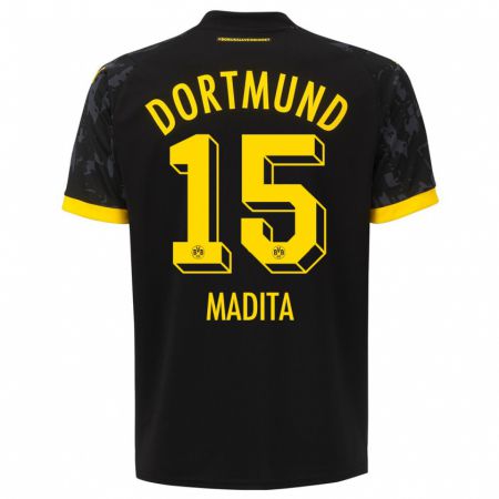 Kandiny Niño Camiseta Kohorst Madita #15 Negro 2ª Equipación 2023/24 La Camisa Chile