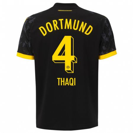Kandiny Niño Camiseta Albin Thaqi #4 Negro 2ª Equipación 2023/24 La Camisa Chile
