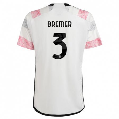 Kandiny Niño Camiseta Bremer #3 Blanco Rosa 2ª Equipación 2023/24 La Camisa Chile