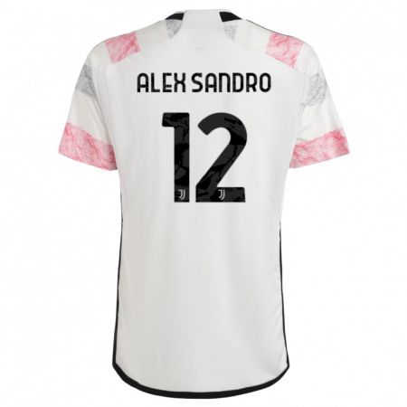 Kandiny Niño Camiseta Alex Sandro #12 Blanco Rosa 2ª Equipación 2023/24 La Camisa Chile