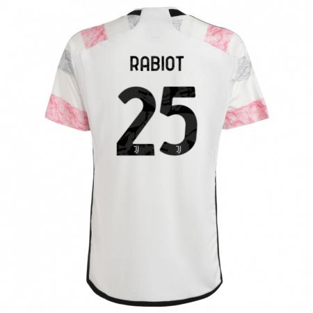 Kandiny Niño Camiseta Adrien Rabiot #25 Blanco Rosa 2ª Equipación 2023/24 La Camisa Chile