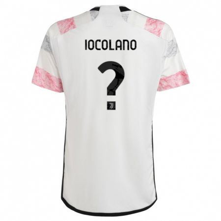 Kandiny Niño Camiseta Simone Iocolano #0 Blanco Rosa 2ª Equipación 2023/24 La Camisa Chile