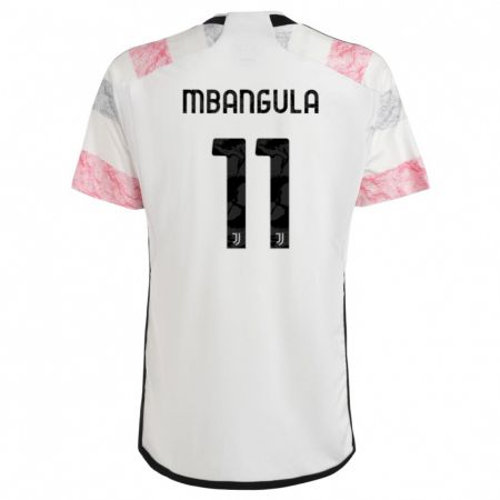 Kandiny Niño Camiseta Samuel Mbangula #11 Blanco Rosa 2ª Equipación 2023/24 La Camisa Chile