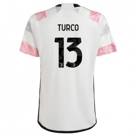 Kandiny Niño Camiseta Stefano Turco #13 Blanco Rosa 2ª Equipación 2023/24 La Camisa Chile